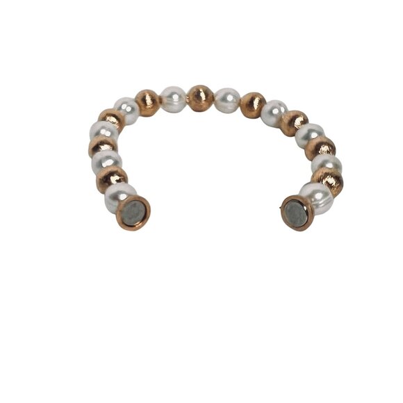Bronzo Honora Gold Tone And Cultured Pearl Magnetic Bracelet (6260)